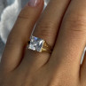 925 Sterling Silver Gold Plated Bge CZ Ring Size 7