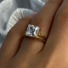 925 Sterling Silver Gold Plated Bge CZ Ring Size 7