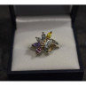 925 Sterling Silver Multicolor CZ Ring Size 9