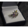 925 Sterling Silver Multicolor CZ Ring Size 9