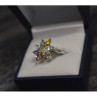 925 Sterling Silver Multicolor CZ Ring Size 9