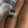 925 Sterling Silver Jade Abalone Marcasite Ring Size 6