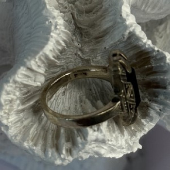 Vintage 925 Sterling Silver Onyx Ring Size 5