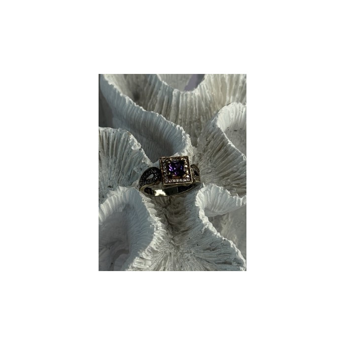 925 Sterling Silver Amethyst & Beryl Ring Size 7