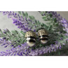 925 STERLING SILVER BLACK NEPHRITE & MARCASITES EARRINGS