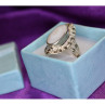 925 Sterling Silver Mother OF Pearl & Marcasites Ring Size 6.5