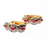 925 Sterling Silver Gold Plated Pink Topaz Earrings