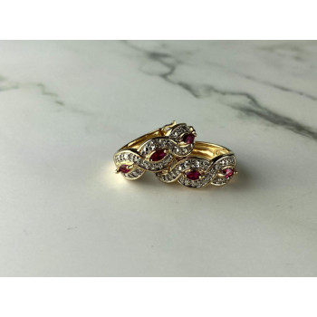 925 Sterling Silver Gold Plated Pink Topaz Earrings