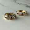 925 Sterling Silver Gold Plated Pink Topaz Earrings