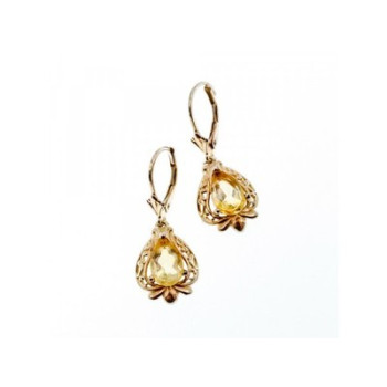 925 Sterling Silver Yellow Tourmaline Earrings