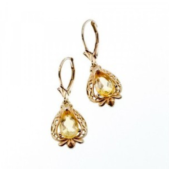 925 Sterling Silver Yellow Tourmaline Earrings