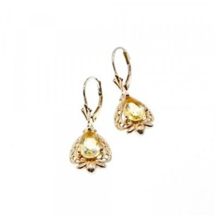 925 Sterling Silver Yellow Tourmaline Earrings