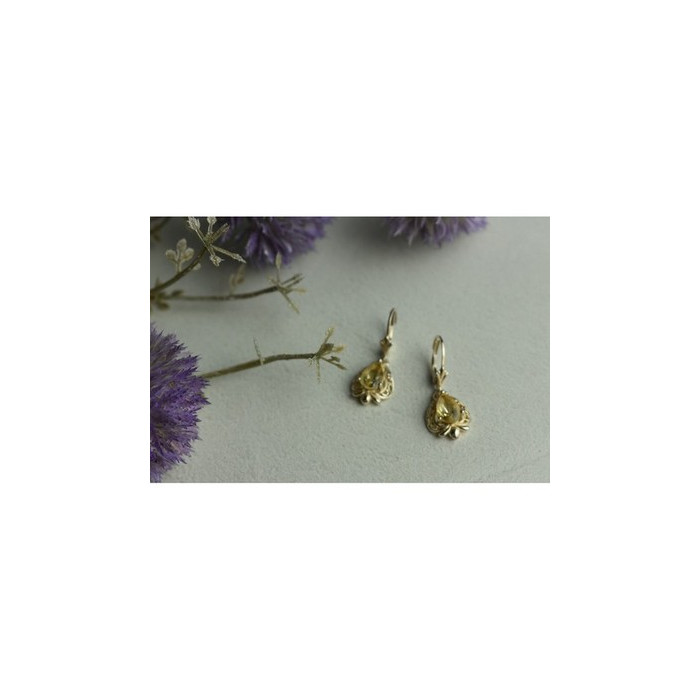 925 Sterling Silver Yellow Tourmaline Earrings