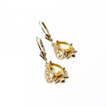925 Sterling Silver Yellow Tourmaline Earrings