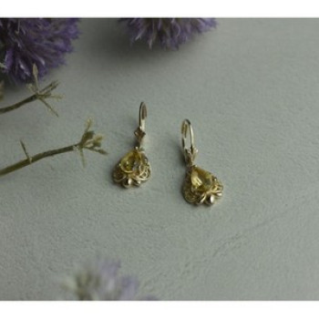 925 Sterling Silver Yellow Tourmaline Earrings