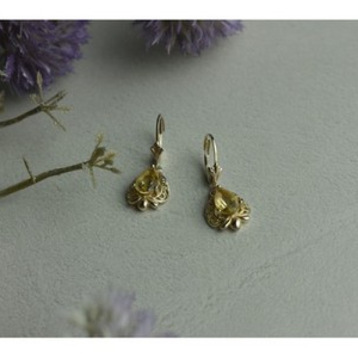 925 Sterling Silver Yellow Tourmaline Earrings