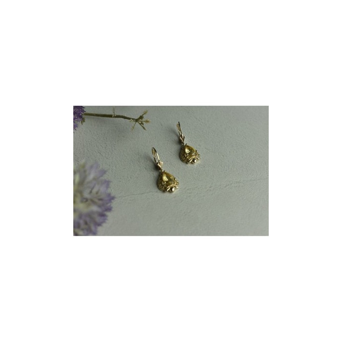 925 Sterling Silver Yellow Tourmaline Earrings