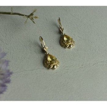 925 Sterling Silver Yellow Tourmaline Earrings
