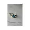 925 Sterling Silver Blue Spinel Ring Size 6