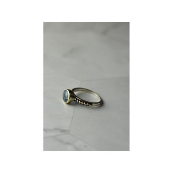 925 Sterling Silver Blue Spinel Ring Size 6