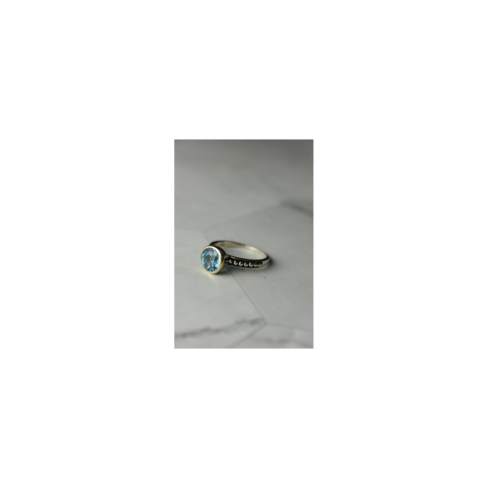 925 Sterling Silver Blue Spinel Ring Size 6