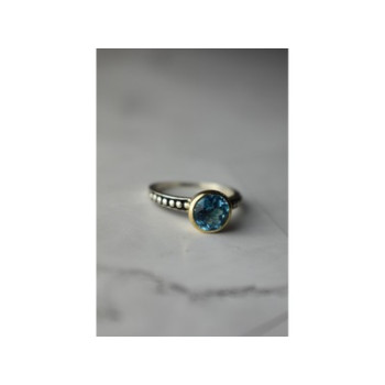925 Sterling Silver Blue Spinel Ring Size 6
