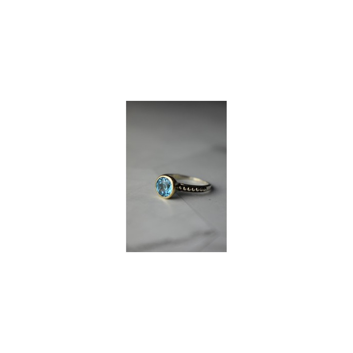 925 Sterling Silver Blue Spinel Ring Size 6