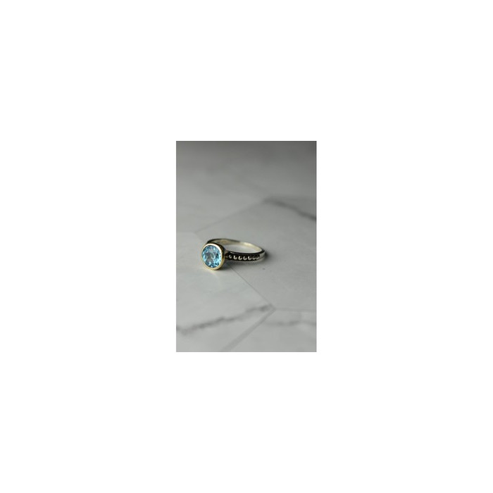 925 Sterling Silver Blue Spinel Ring Size 6