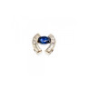 14K WHITE GOLD BLUE & WHITE SAPPHIRES HORSESHOE PENDANT