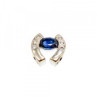 14K White Gold Blue & White Sapphires Horseshoe Pendant