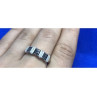 925 Sterling Silver Black Spinel Ring Size 8