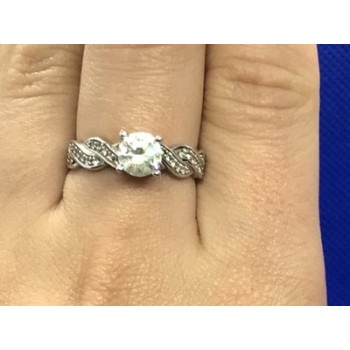 925 Sterling Silver CZ Ring Size 8