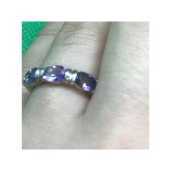 925 Sterling Silver Amethyst Ring Size 6.5