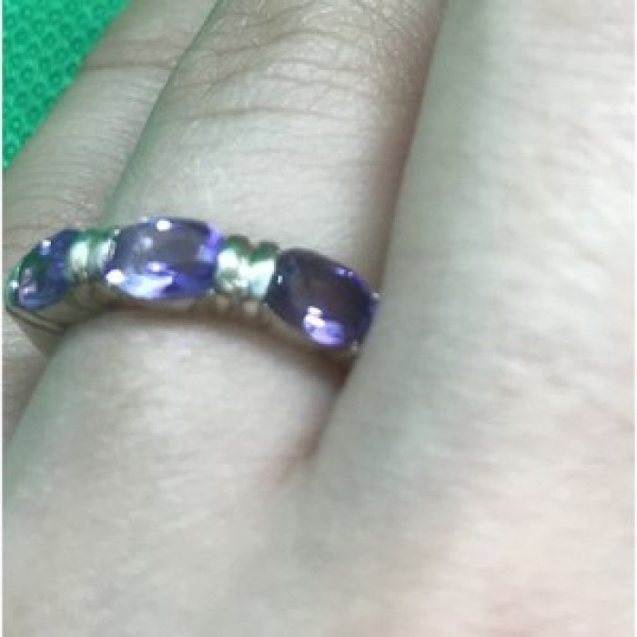 925 Sterling Silver Amethyst Ring Size 6.5