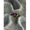 925 Sterling Silver Pink Topaz Heart Ring Size 6