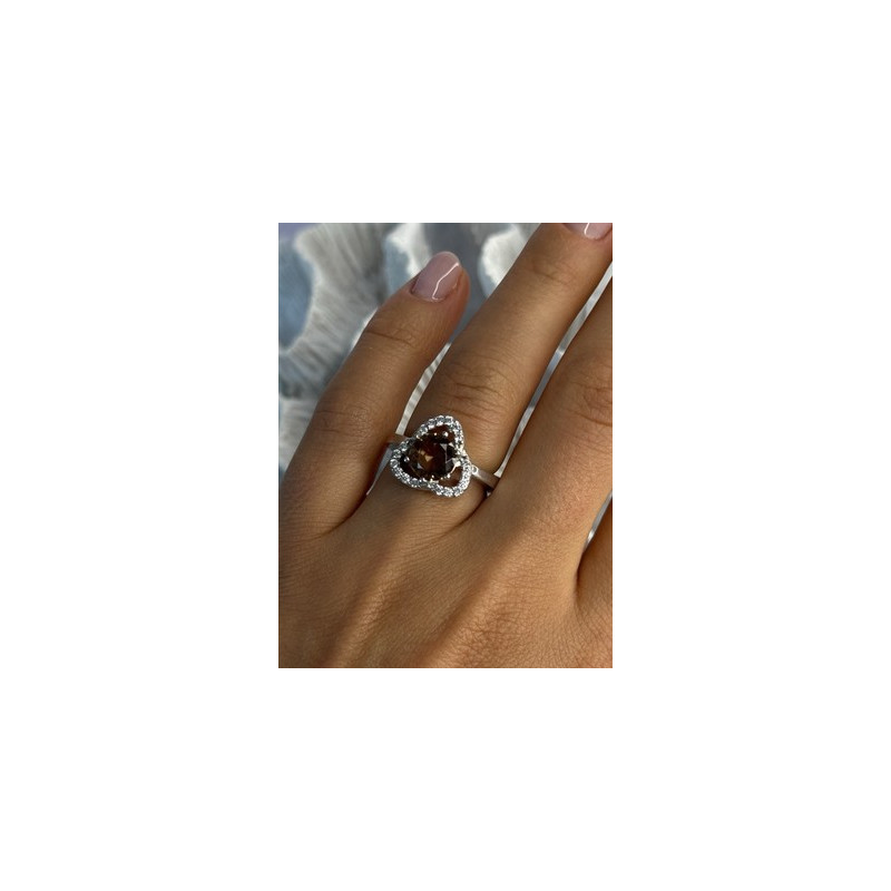 925 Sterling Silver Spinel & CZ Ring Size 7