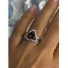 925 Sterling Silver Spinel & CZ Ring Size 7