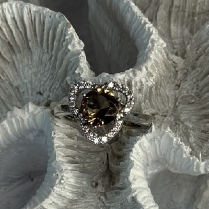 925 Sterling Silver Spinel & CZ Ring Size 7