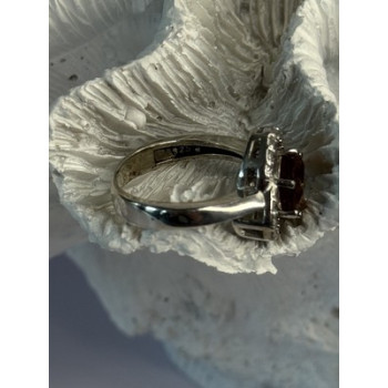 925 Sterling Silver Spinel & CZ Ring Size 7