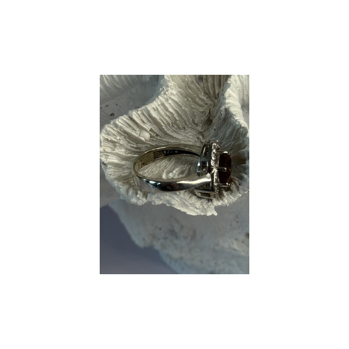 925 Sterling Silver Spinel & CZ Ring Size 7