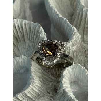925 Sterling Silver Spinel & CZ Ring Size 7