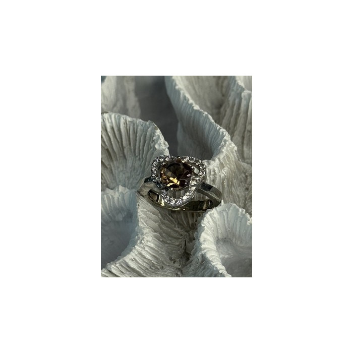 925 Sterling Silver Spinel & CZ Ring Size 7