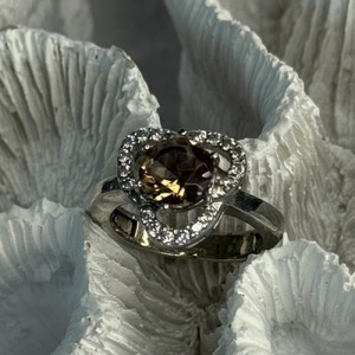 925 Sterling Silver Spinel & CZ Ring Size 7