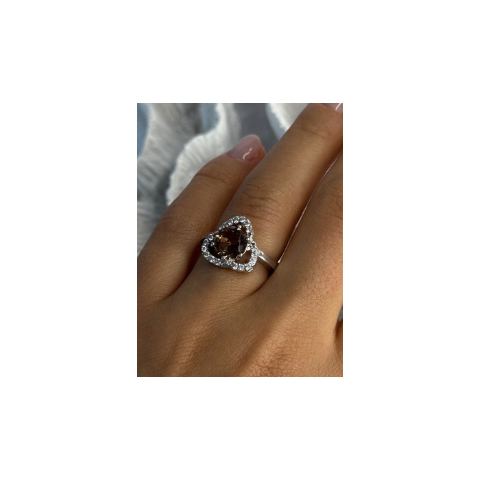 925 Sterling Silver Spinel & CZ Ring Size 7