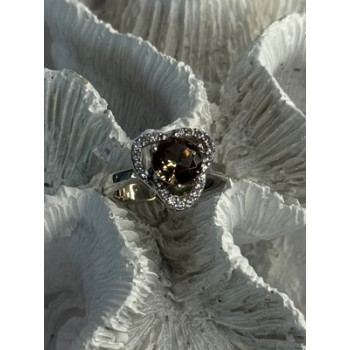 925 Sterling Silver Spinel & CZ Ring Size 7