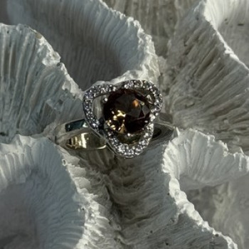 925 Sterling Silver Spinel & CZ Ring Size 7