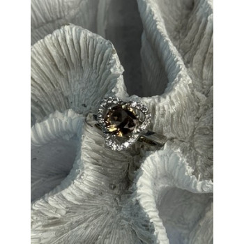 925 Sterling Silver Spinel & CZ Ring Size 7