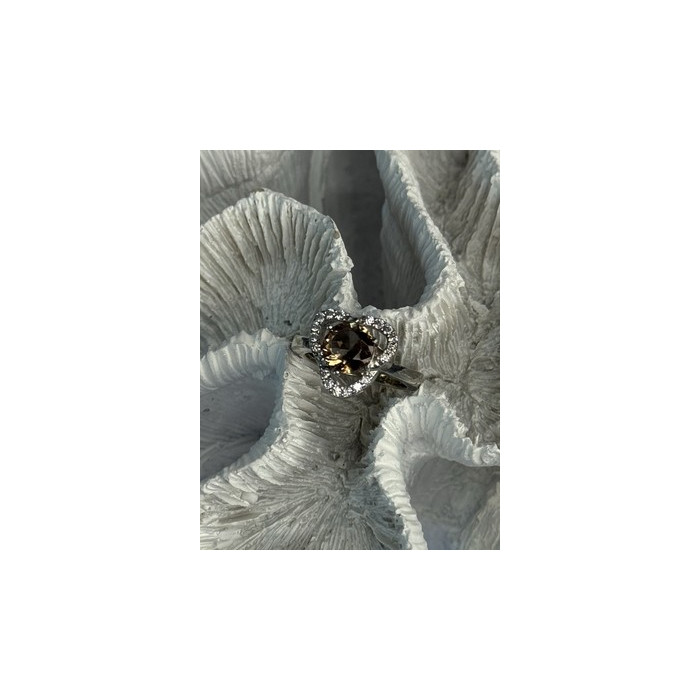 925 Sterling Silver Spinel & CZ Ring Size 7