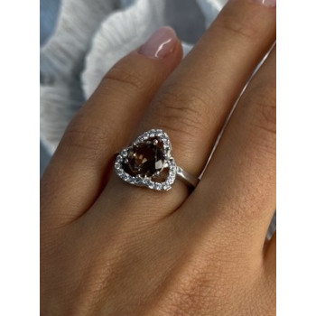 925 Sterling Silver Spinel & CZ Ring Size 7