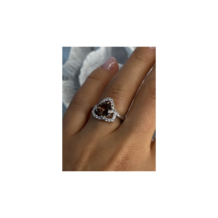 925 Sterling Silver Spinel & CZ Ring Size 7